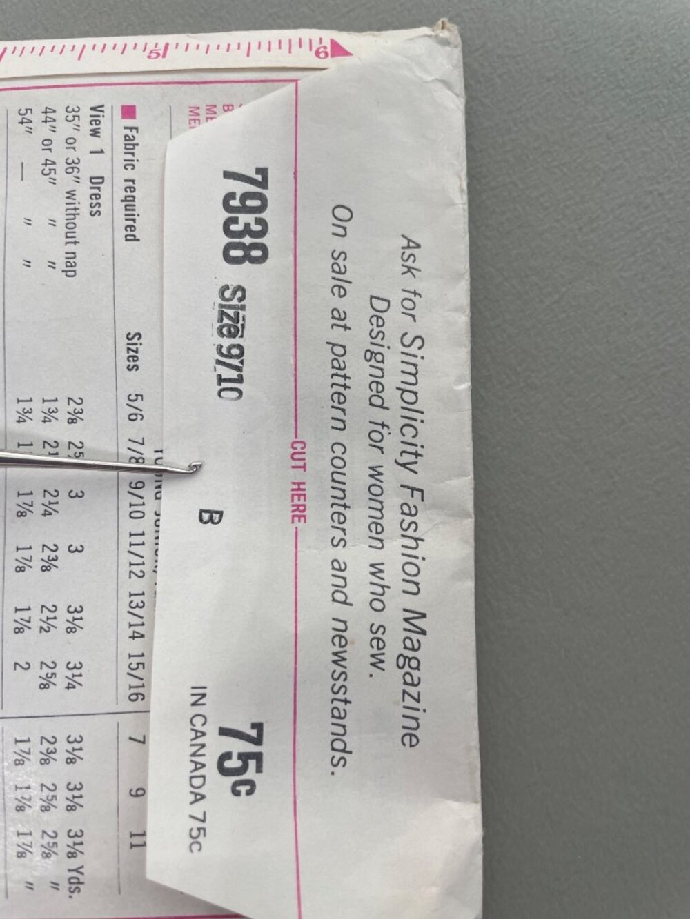 Vintage 60s Simplicity 7938 Sewing Pattern Size 9/10 Dresses In Two Lengths CUT - Picture 7 of 7